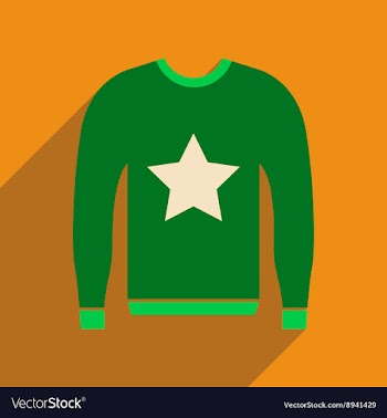 Flat icon with long shadow Men Sweater vector image