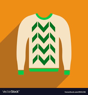 Flat icon with long shadow Men Sweater vector image