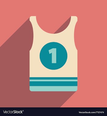 Flat icon with long shadow men T-shirt vector image