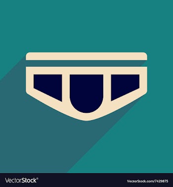 Flat icon with long shadow men underwear vector image