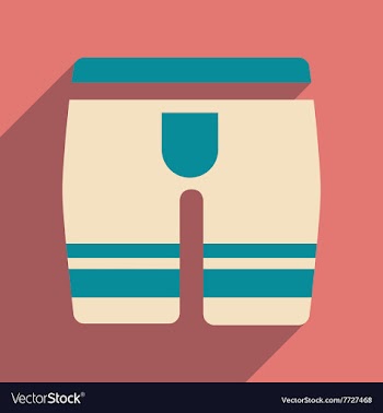 Flat icon with long shadow men underwear vector image