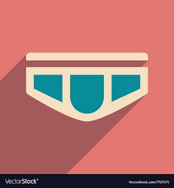Flat icon with long shadow men underwear vector image