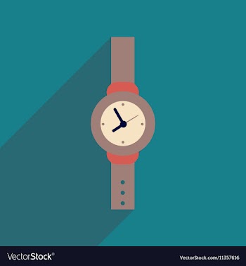 Flat icon with long shadow Men Watch vector image