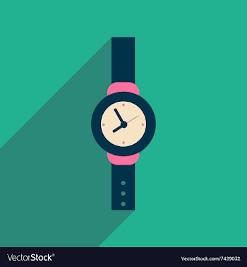 Flat icon with long shadow Men Watch vector image