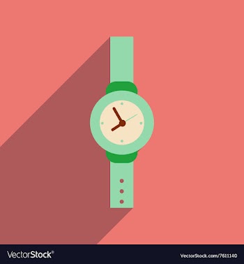 Flat icon with long shadow Men Watch vector image