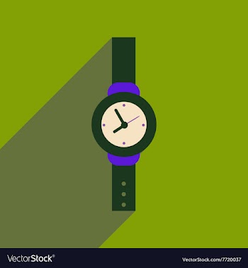 Flat icon with long shadow Men Watch vector image