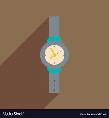 Flat icon with long shadow Men Watch vector image