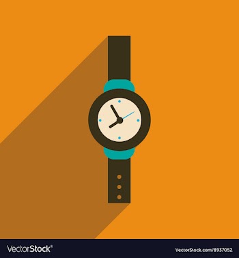 Flat icon with long shadow Men Watch vector image