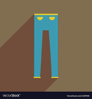 Flat icon with long shadow mens pants vector image