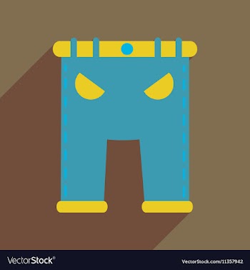 Flat icon with long shadow mens pants vector image