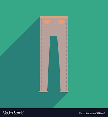 Flat icon with long shadow mens pants vector image