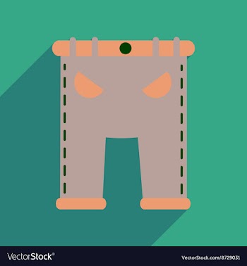 Flat icon with long shadow mens pants vector image
