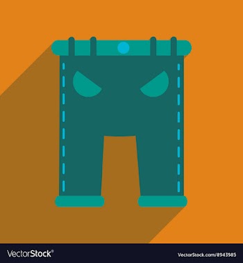 Flat icon with long shadow mens pants vector image