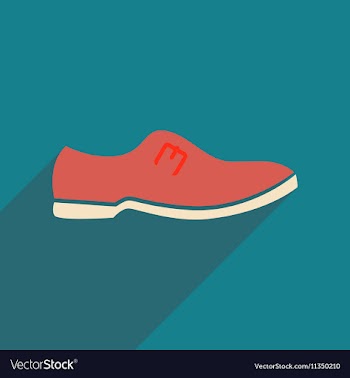 Flat icon with long shadow mens shoes vector image