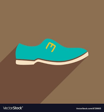 Flat icon with long shadow mens shoes vector image