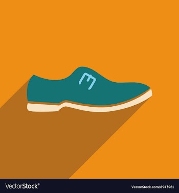 Flat icon with long shadow mens shoes vector image