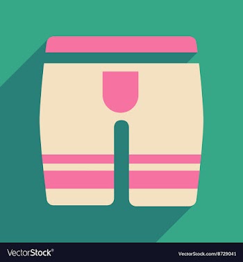 Flat icon with long shadow mens underwear vector image