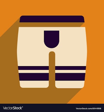 Flat icon with long shadow mens underwear vector image