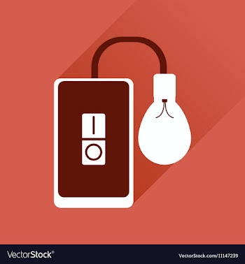Flat icon with long shadow mobile phone and light vector image