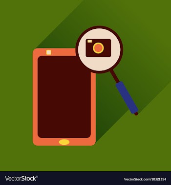 Flat icon with long shadow mobile phone camera vector image