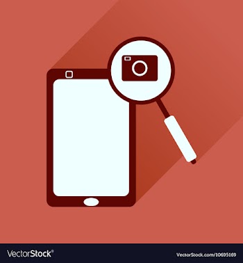 Flat icon with long shadow mobile phone camera vector image