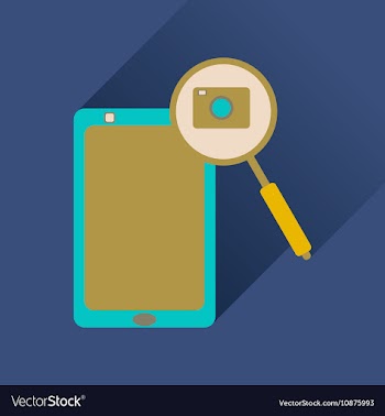 Flat icon with long shadow mobile phone camera vector image