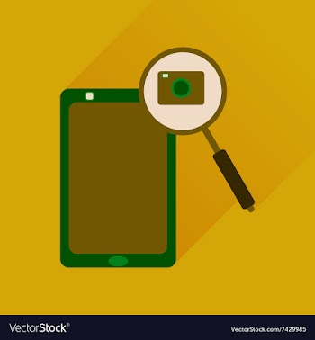 Flat icon with long shadow mobile phone camera vector image