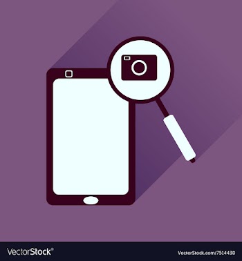 Flat icon with long shadow mobile phone camera vector image