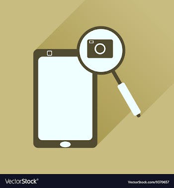 Flat icon with long shadow mobile phone camera vector image