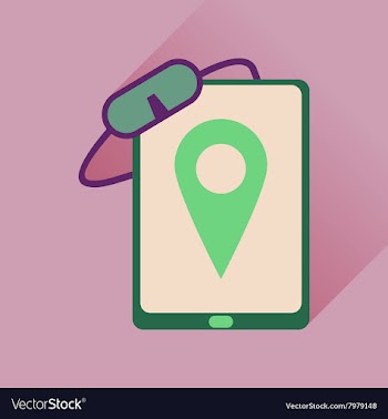 Flat icon with long shadow mobile phone mask vector image
