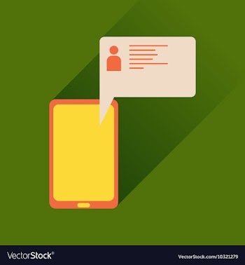 Flat icon with long shadow mobile phone message vector image