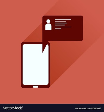 Flat icon with long shadow mobile phone message vector image