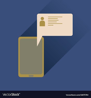 Flat icon with long shadow mobile phone message vector image
