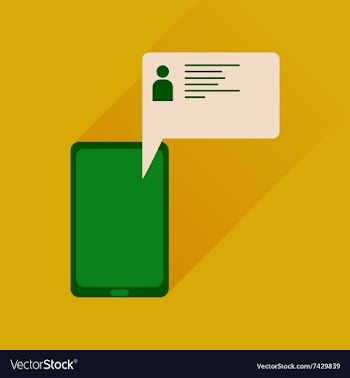 Flat icon with long shadow mobile phone message vector image