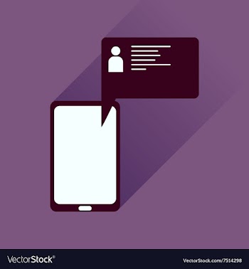 Flat icon with long shadow mobile phone message vector image