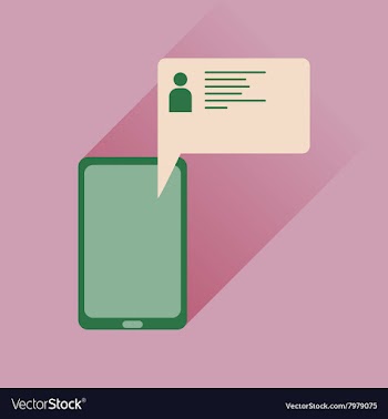 Flat icon with long shadow mobile phone message vector image