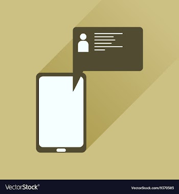 Flat icon with long shadow mobile phone message vector image