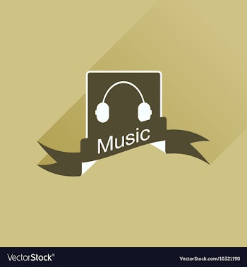 Flat icon with long shadow mobile phone music vector image