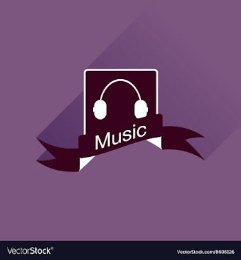 Flat icon with long shadow mobile phone music vector image