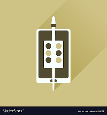Flat icon with long shadow mobile phone palette vector image