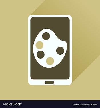Flat icon with long shadow mobile phone palette vector image