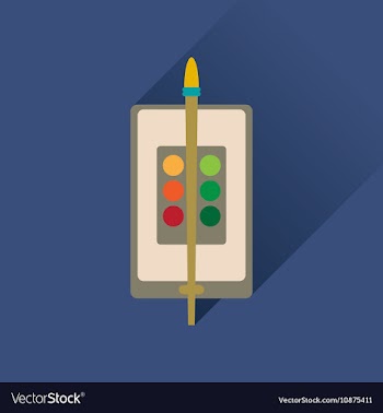 Flat icon with long shadow mobile phone palette vector image