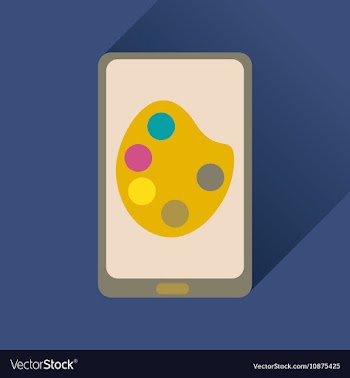Flat icon with long shadow mobile phone palette vector image