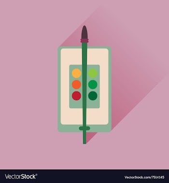 Flat icon with long shadow mobile phone palette vector image