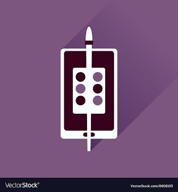 Flat icon with long shadow mobile phone palette vector image