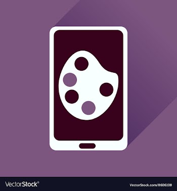 Flat icon with long shadow mobile phone palette vector image