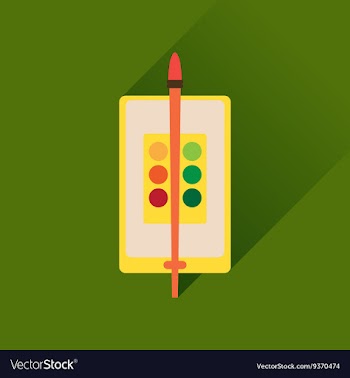 Flat icon with long shadow mobile phone palette vector image