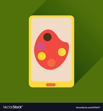 Flat icon with long shadow mobile phone palette vector image