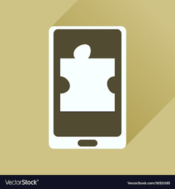 Flat icon with long shadow mobile phone puzzle vector image