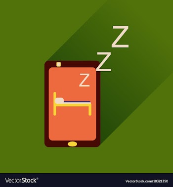 Flat icon with long shadow mobile phone sleeps vector image
